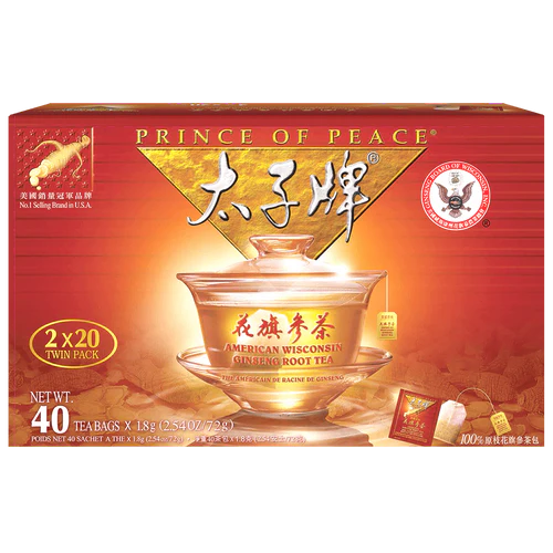 太子牌整根西洋参茶——双盒礼盒装（2盒 × 20个茶包）